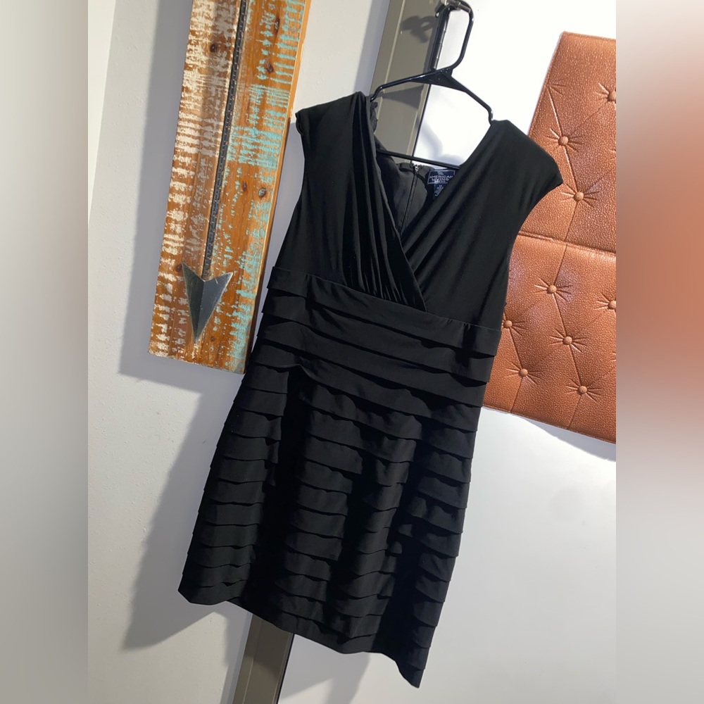 American Living Black Layered Mini Dress